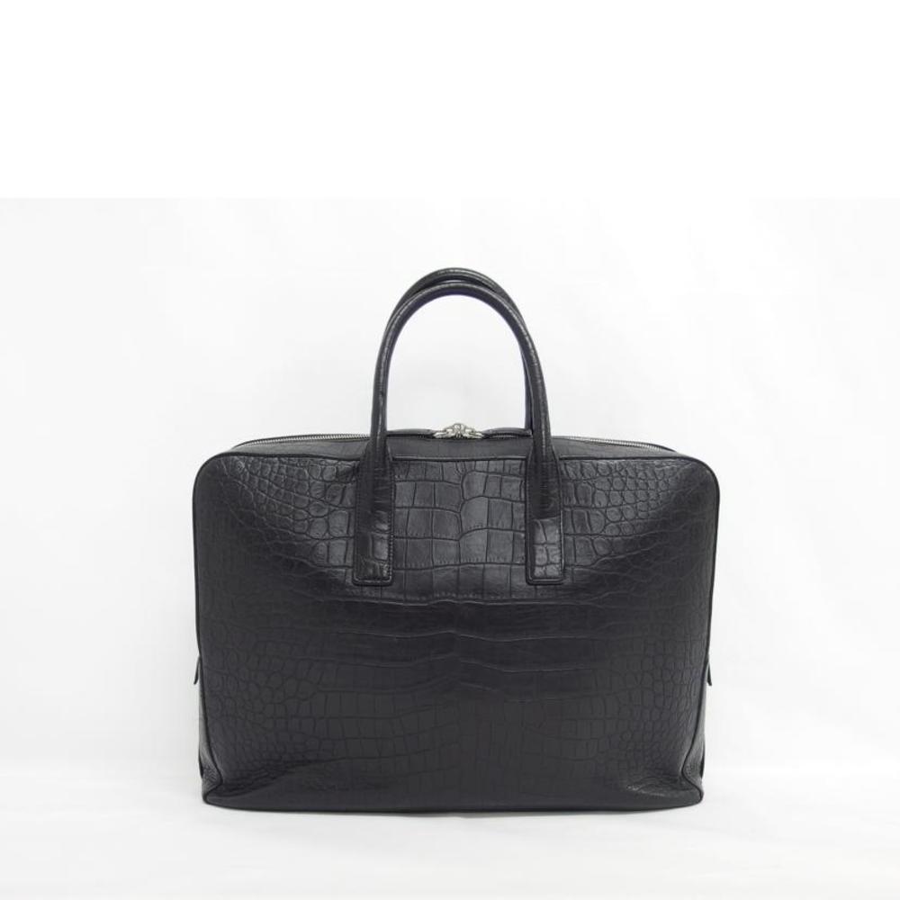 Saint Laurent Black Museum Embossed Briefcase Classic